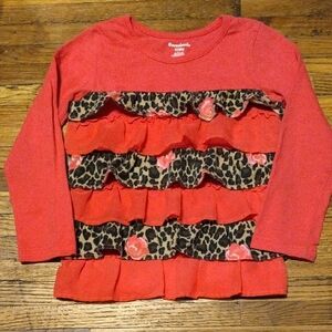 OshKosh B'gosh Pink and Brown Long Sleeve Tee